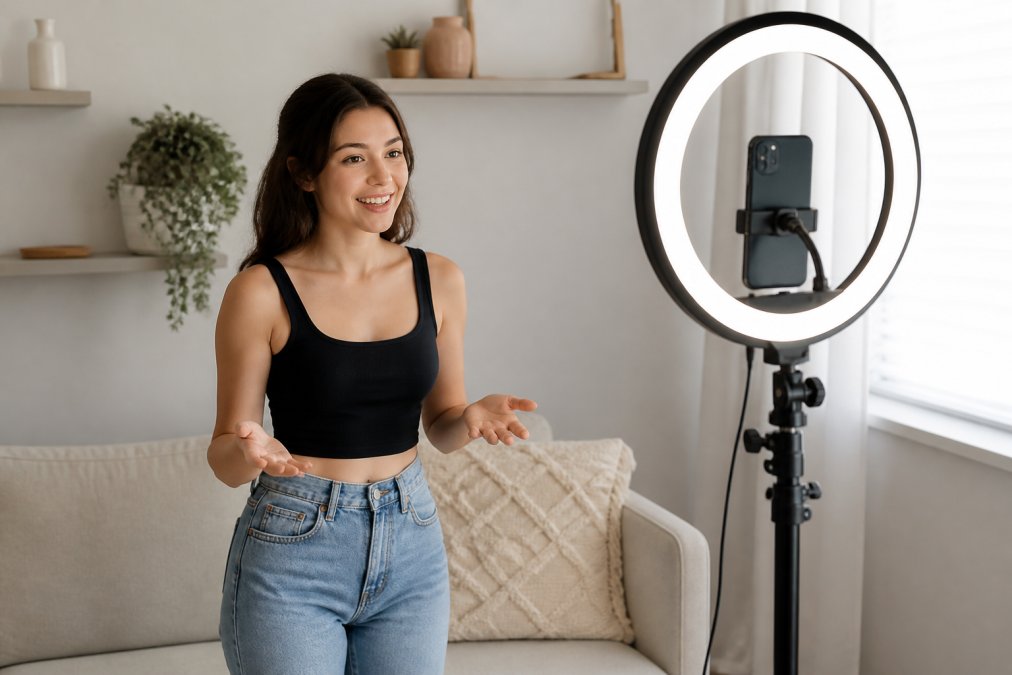 Professional illustration showing Content, TikTok for starter kits for tiktok creators