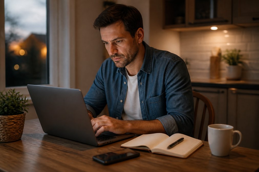 Step-by-step flowchart for starting a business without physical inventory while working from a home office.