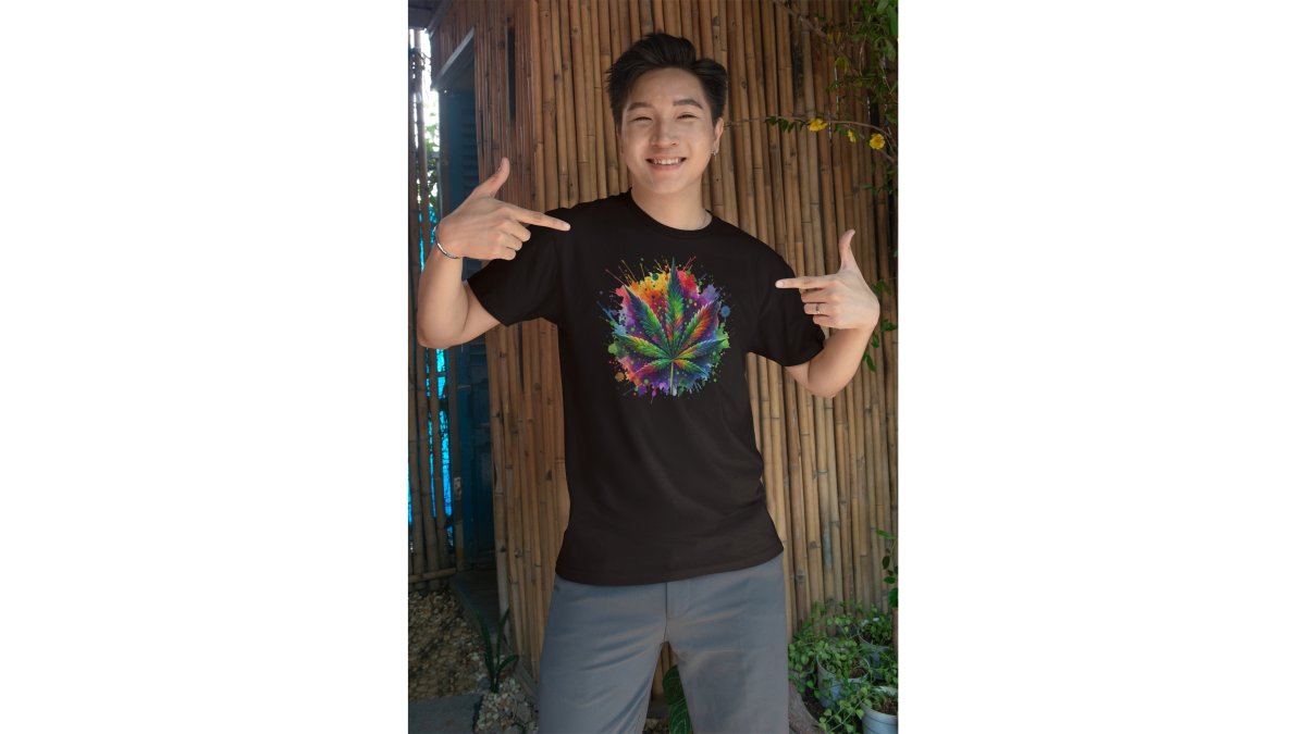 Stay Trippy & Lifted – Psychedelic Weed Leaf Tee
