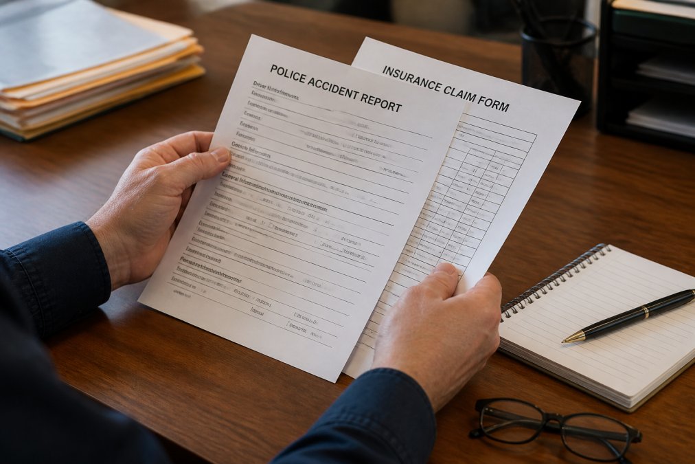 Professional illustration showing Closeup for file insurance claim
