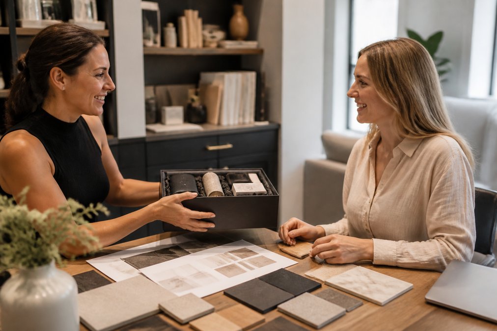 Diagram showing how corporate gifting can strengthen business relationships with interior design clients