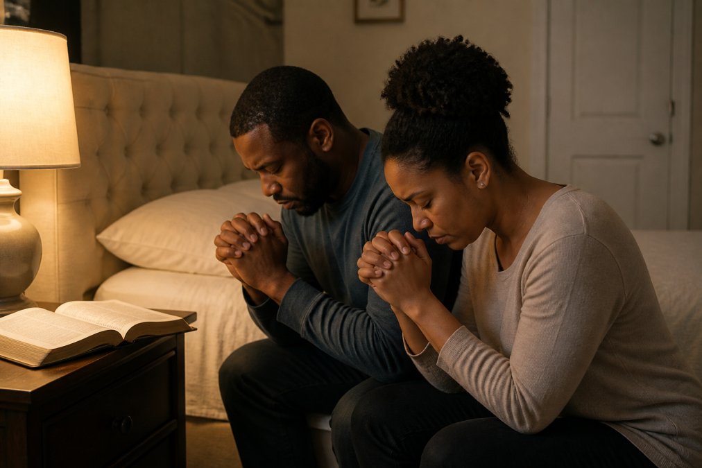 Professional illustration showing Bible for strengthening marriage through faith