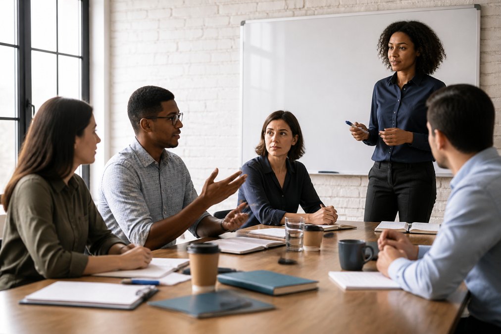 Step-by-step visual guide for difficult team meetings