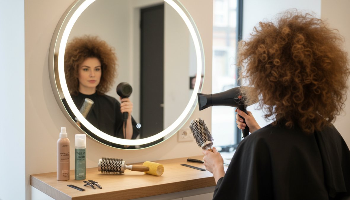 Foto che mostra 90s blowout tutorial: la piega voluminosa step-by-step per come ottenere styling capelli anni 90