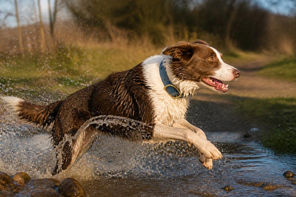 Professional illustration showing stylish collars for active dogs