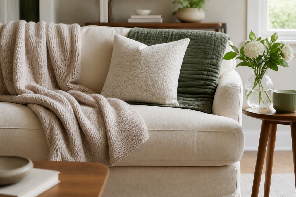 Infographic flowchart detailing a budget-friendly process for creating stylish home decor in your living room.
