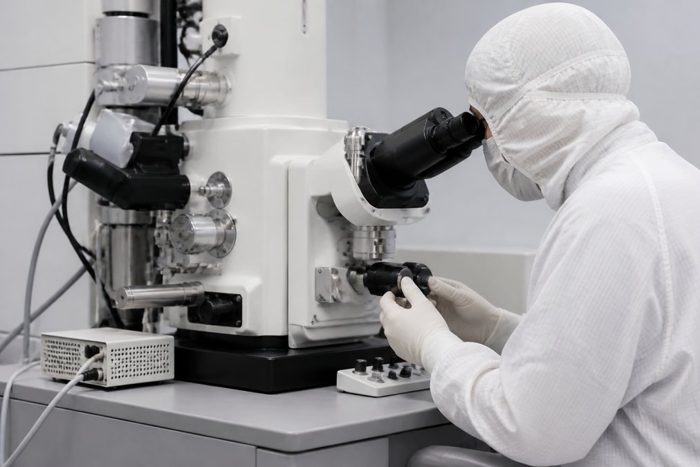 Professional illustration showing Close, SEM for particle detection methods