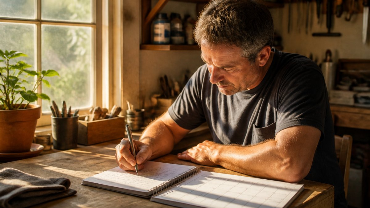 A person documenting daily pain and activity logs to support a pain and suffering without medical bills claim.