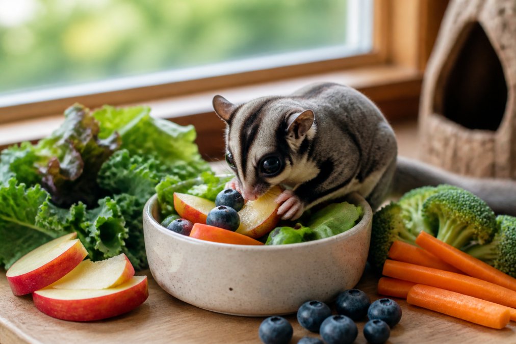 Professional illustration showing Sugar for sugar glider nutrition