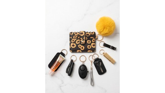 Sunflower Defense Keychain Set-Stylish Women's Safety & Everyday Carry Set