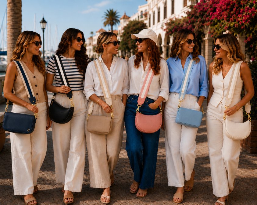 Striped crossbody straps on everyday purses