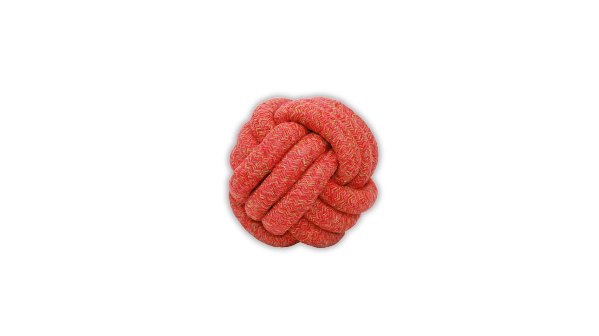 Sunshine Red Jumbo Hemp Rope Ball Dog Toy
