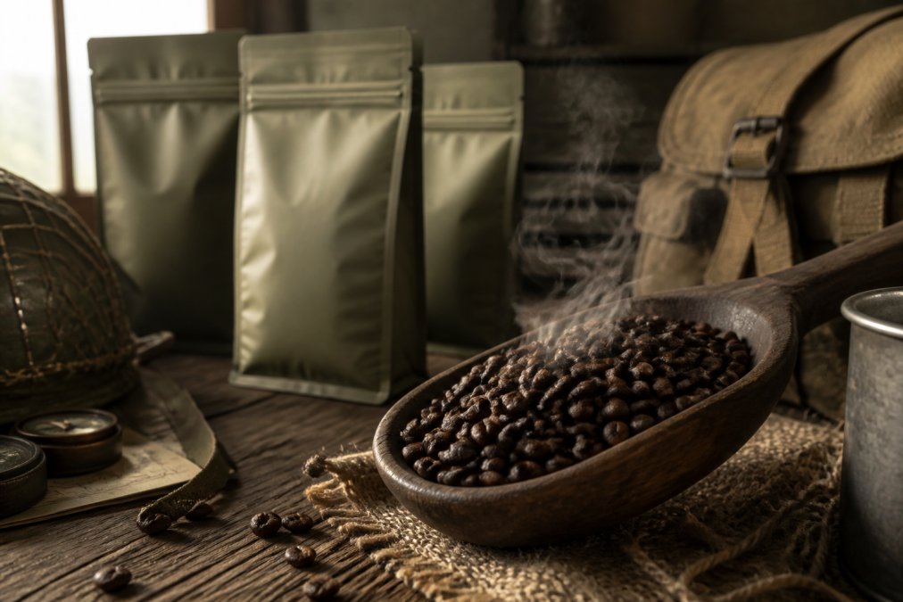 Professional illustration showing support veterans with coffee subscription