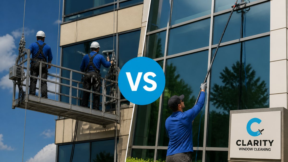 Swing Stage vs Water Fed Pole Systems Compared
