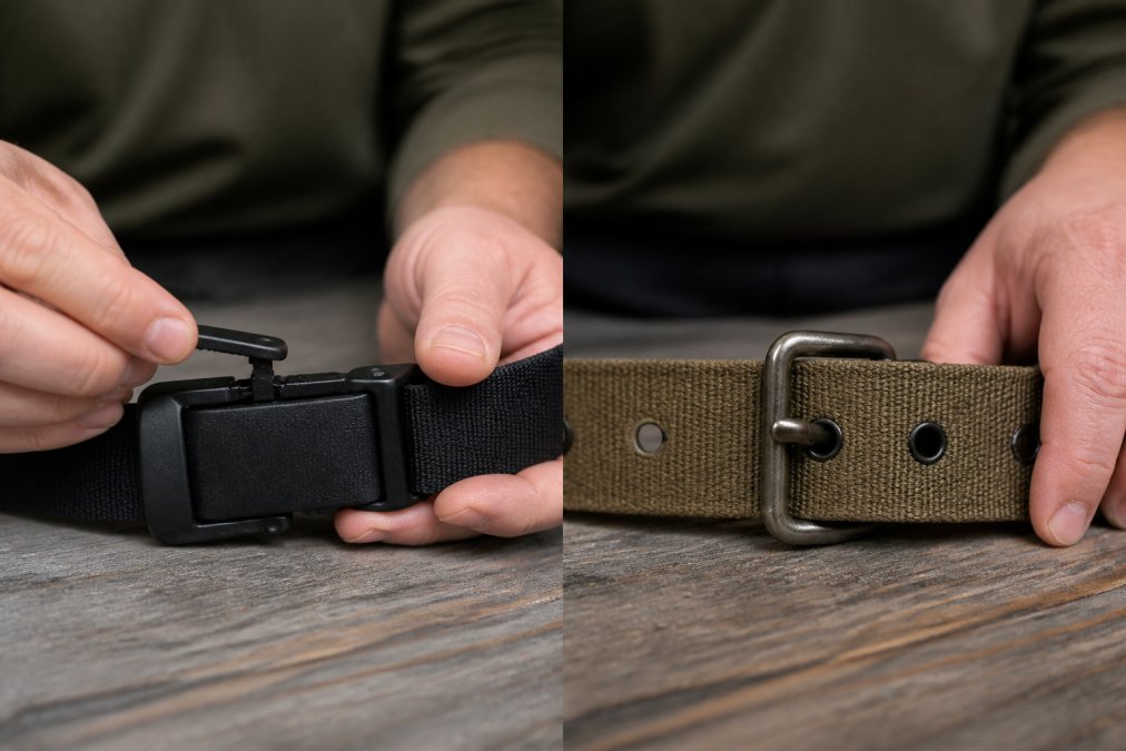 Side-by-side comparison of Close for tactical belts daily use