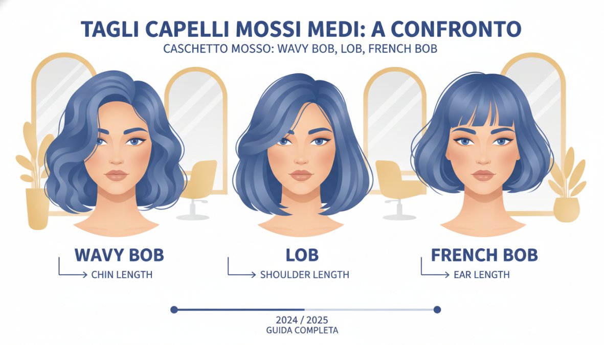 Donna con wavy bob naturale che mostra onde a S definite e texture morbida su capelli di media lunghezza, illuminazione calda da studio, sfondo di salone elegante