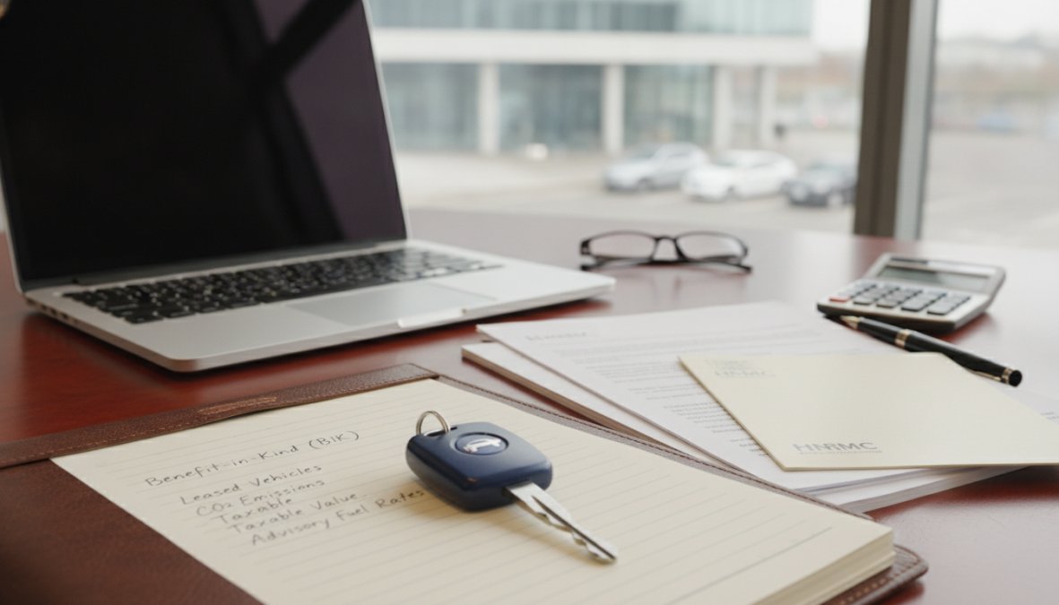 Professional illustration showing Business for tax implications of company car leasing