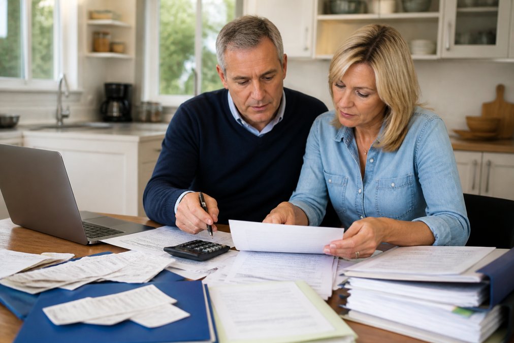 Property investor organizing documents for tax strategies for property investors Melbourne at a desk