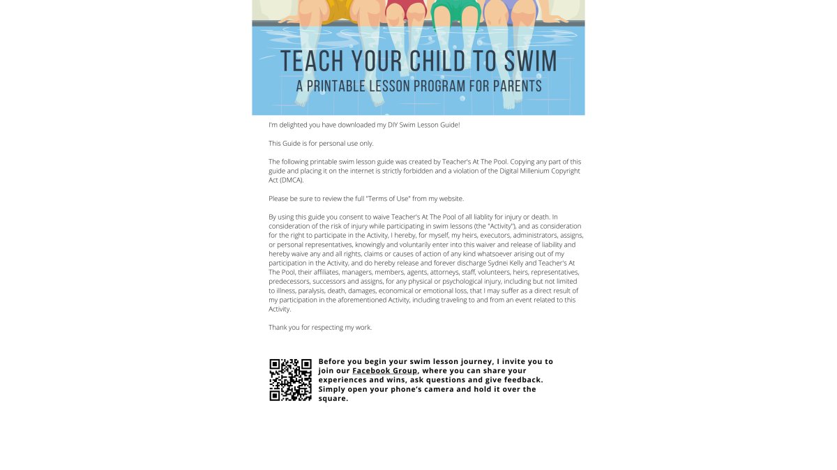 Teach My Child To Swim