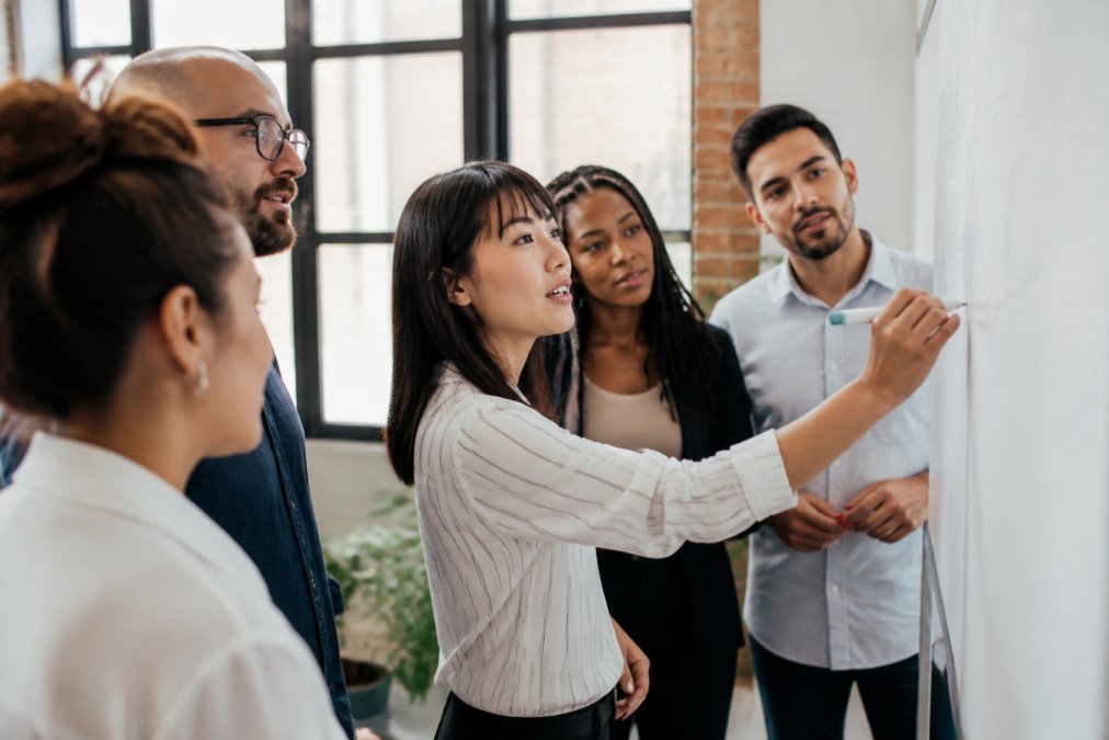 Professional illustration showing Diverse for cross-functional collaboration