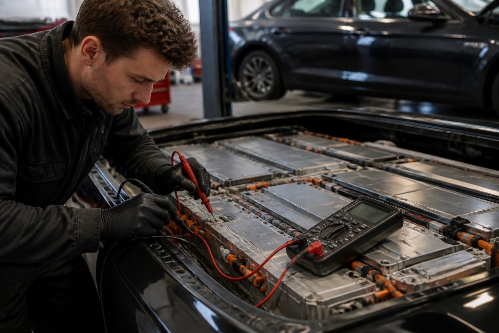 Professional illustration showing Close, Tesla for tesla repair