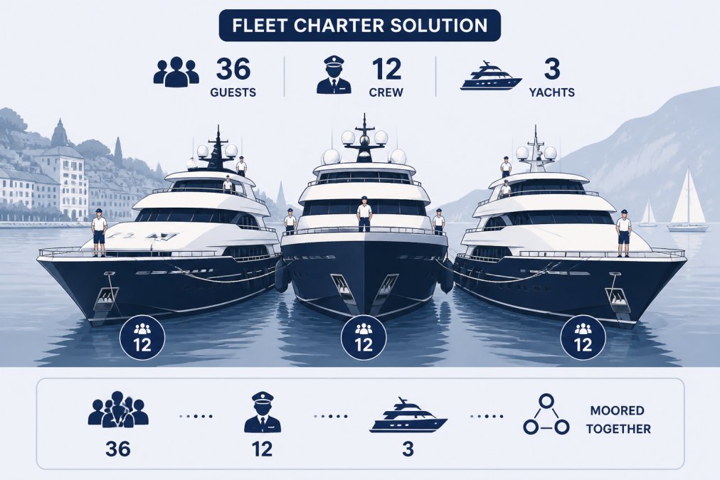 Professional illustration showing 12 person rule yacht