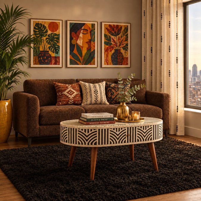 Edessa Bone Inlay Coffee Table