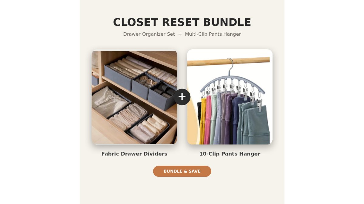 The Closet Reset Bundle | Pant Hanger + Drawer Organizer
