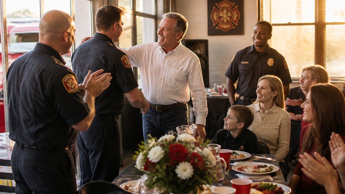Infographic showing the planning steps for a fire service retirement meal, decor, and recognition traditions.