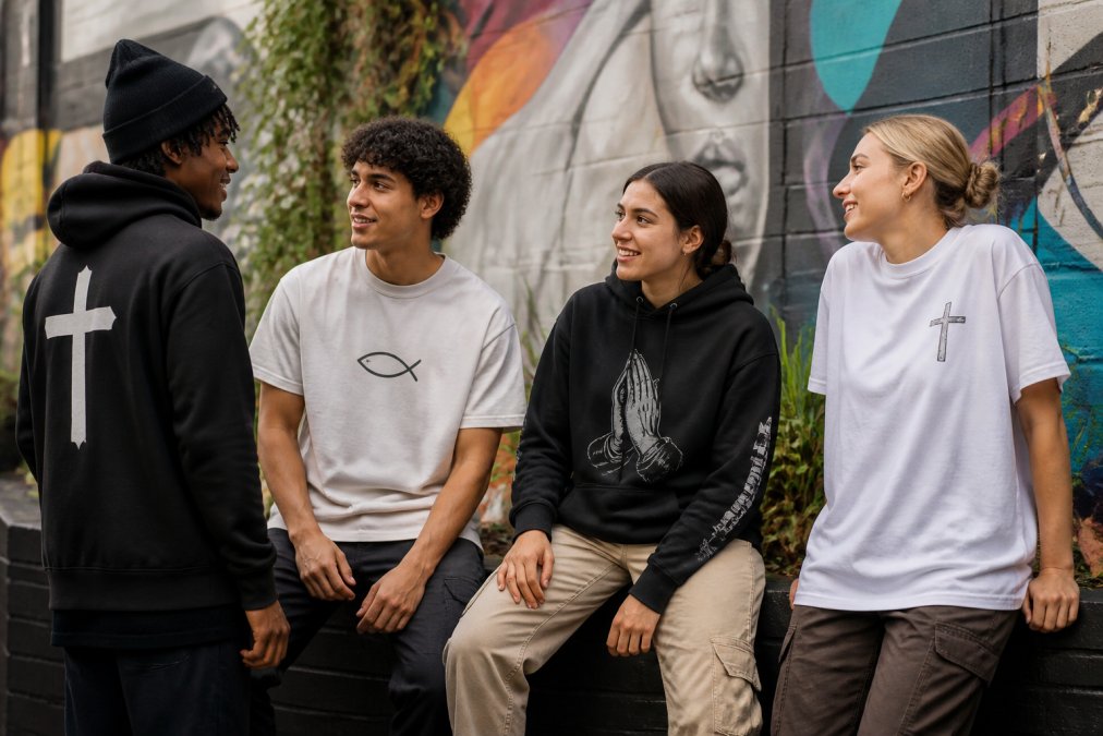 Infographic mapping the growth of theological symbolism in contemporary streetwear styles among youth