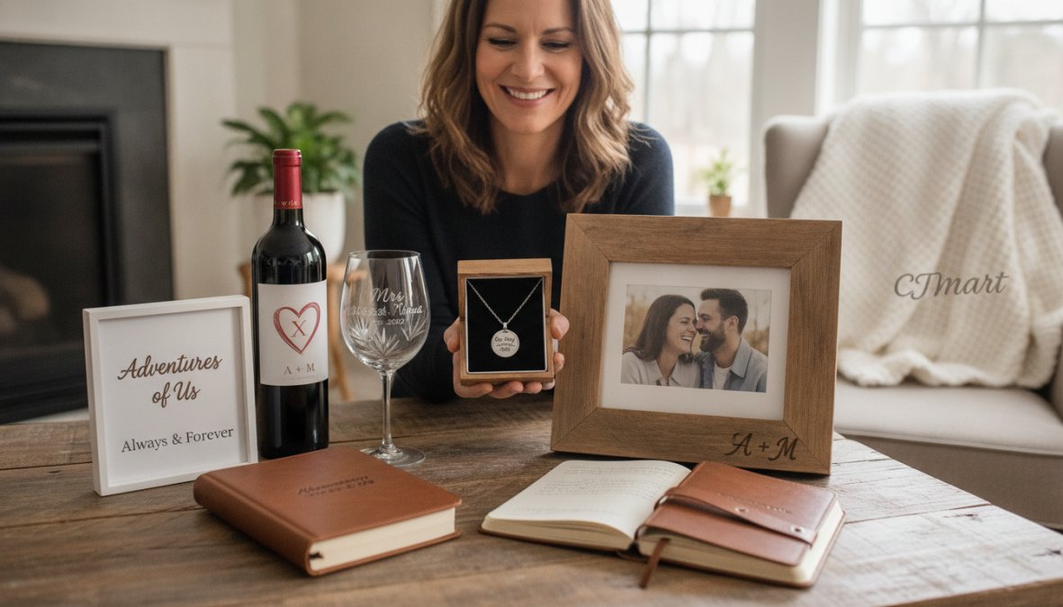 Professional illustration showing Woman for anniversary gifts for wife