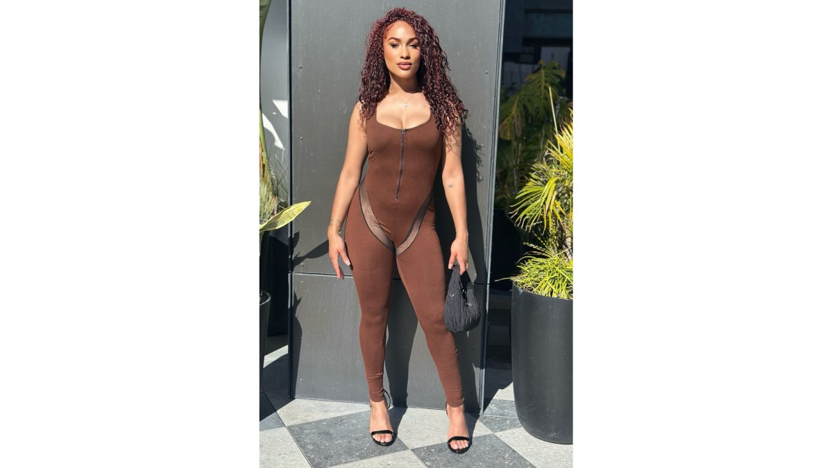 Time Is Ticking - Sleeveless High Stretch Mesh Detail Cut Out Jumpsuit