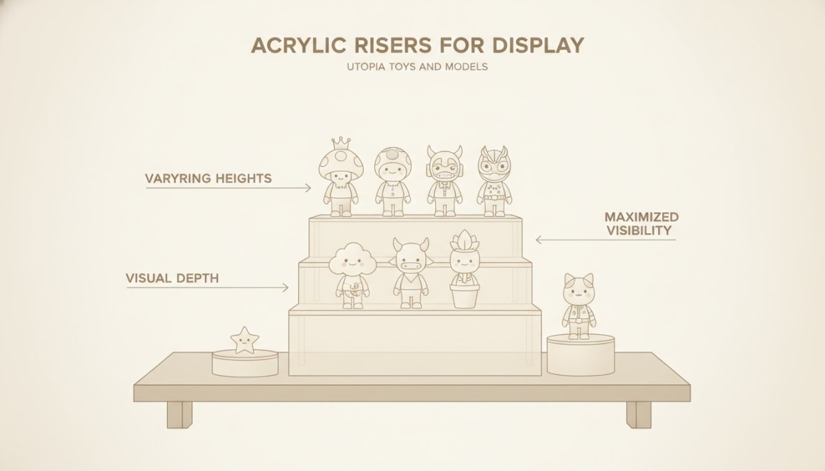 Professional illustration showing displaying blind box figures