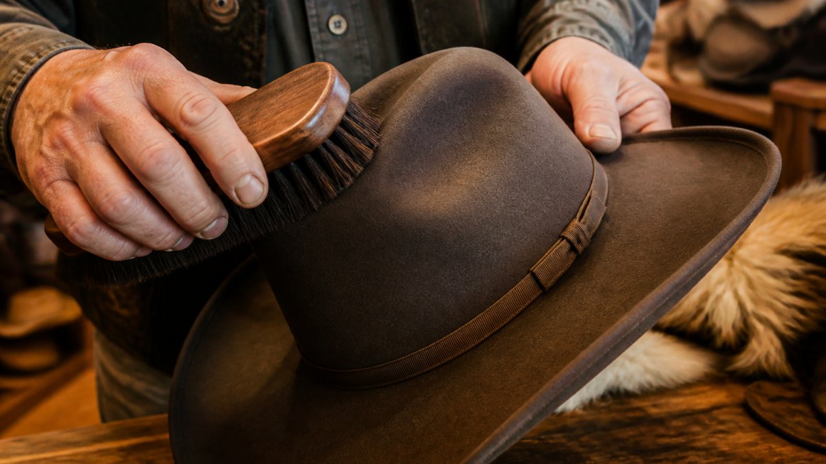 Step-by-step guide for brushing authentic fur hats to maintain the dense felt texture and natural sheen