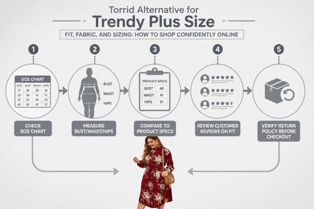 Step-by-step visual guide for trendy plus size