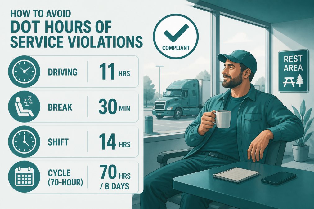 Step-by-step visual guide for hours of service violations