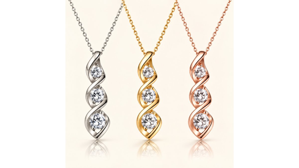 Twilight Spiral Crystal Pendant Necklace