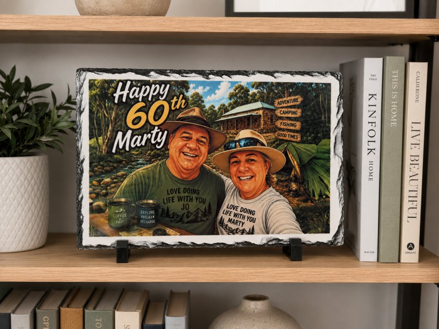Personalised 60th Birthday Slate Photo Gift