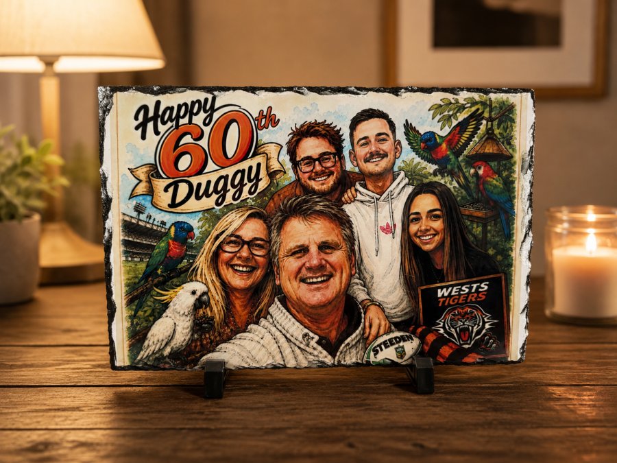 Custom 60th Birthday Slate Display Plaque