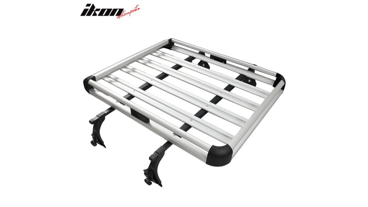 Universal Silver Roof Rack Luggage Carrier W/ Cross Bar Aluminum