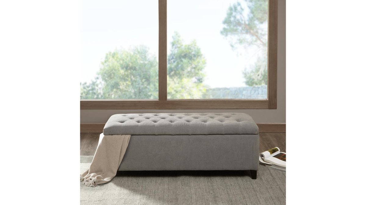 Upholstered Soft Close Storage Ottoman Bench