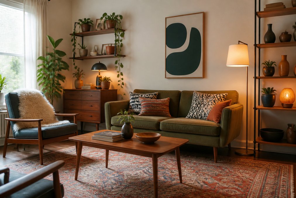 Professional illustration showing styled and apartment and living concepts for home decor alternatives