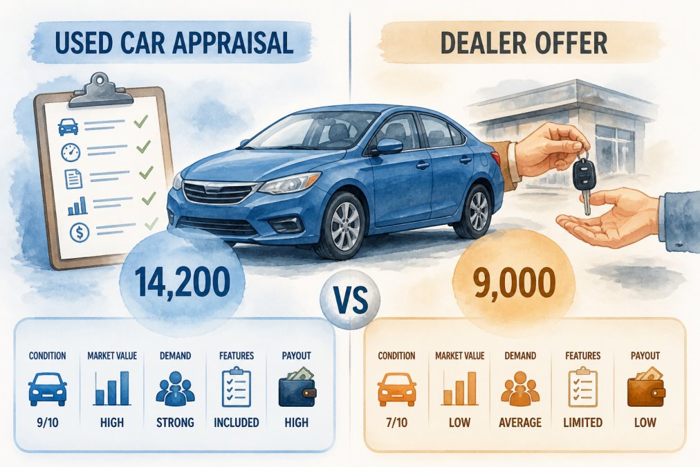 Used Car Appraisal vs Dealer Offer: What to Know