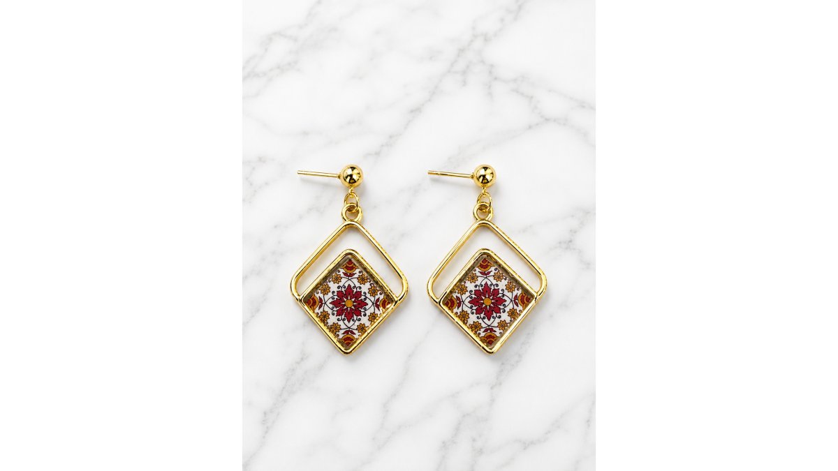 Valencia Mosaic Diamond Drop Earrings