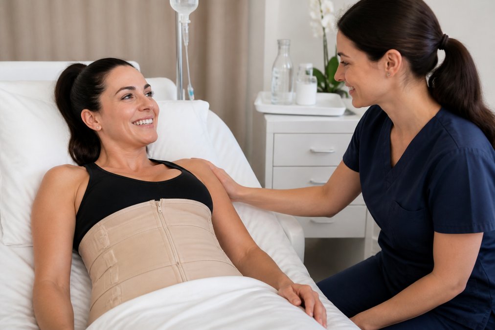 Professional illustration showing patient and resting and calm concepts for vaser liposuction results