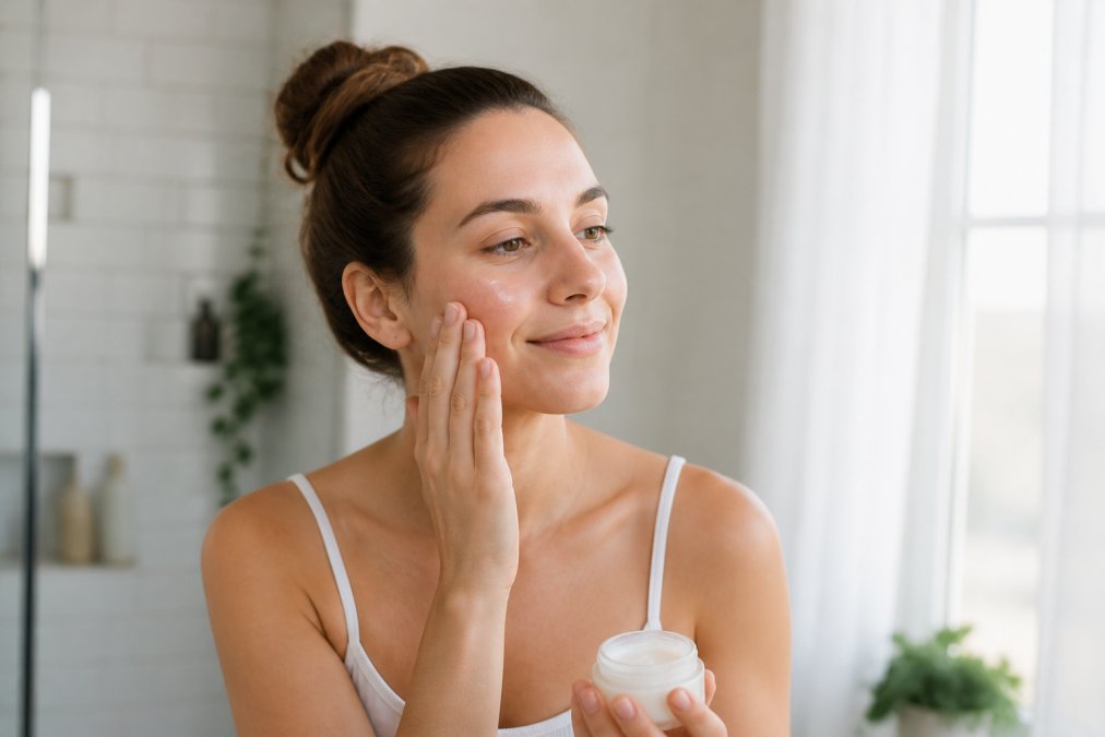 Professional illustration showing Person for vegan skincare