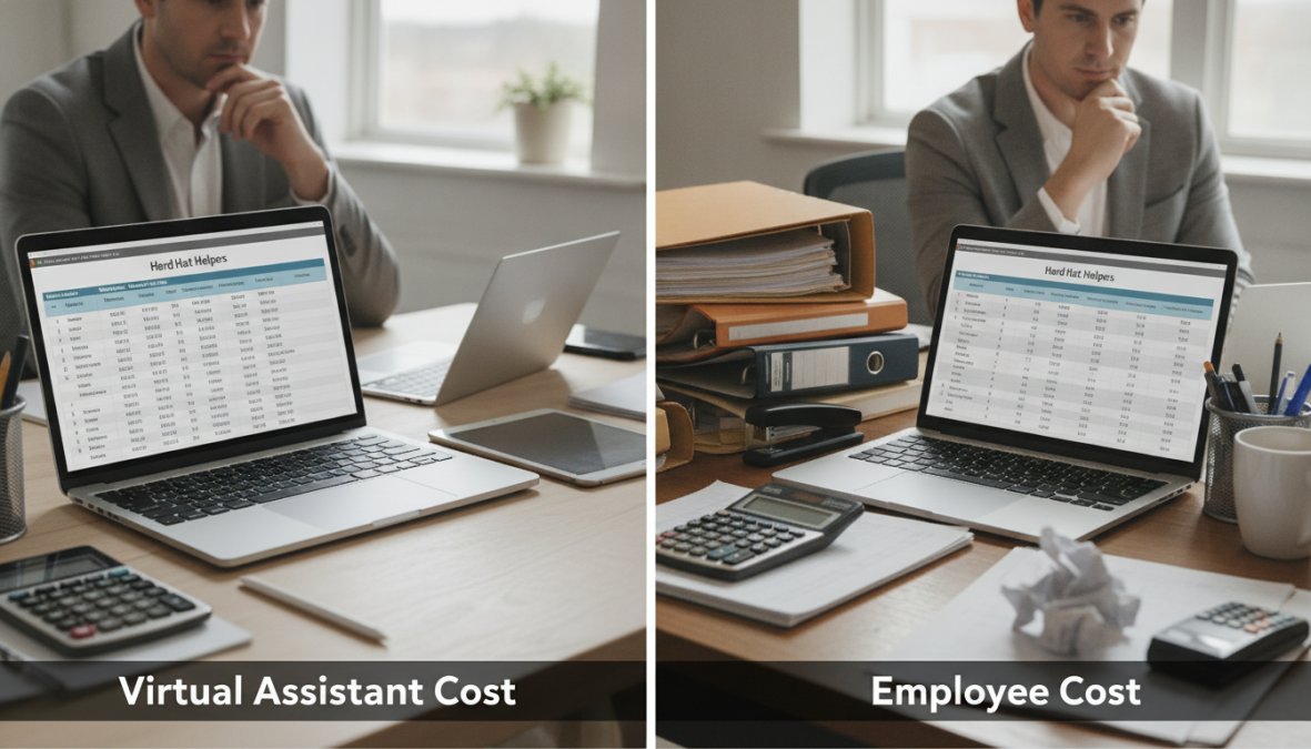 Side-by-side comparison of virtual assistant services staffing