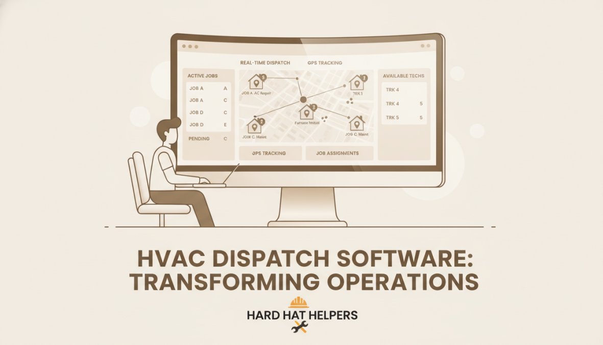 Professional illustration showing virtual dispatching vs manual scheduling for HVAC