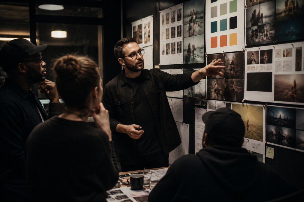 Professional illustration showing Creative for visual strategy for branded content
