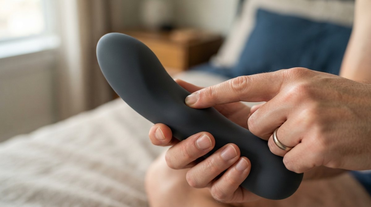 Close-up van premium siliconen materiaal met zachte textuur, iemand die het aanraakt om kwaliteit en soepelheid aan te tonen